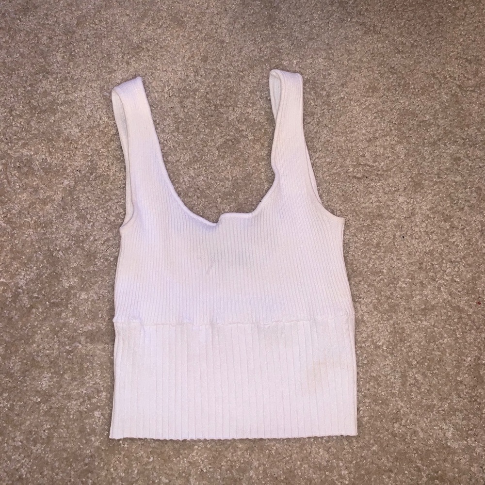 pacsun white cropped tank